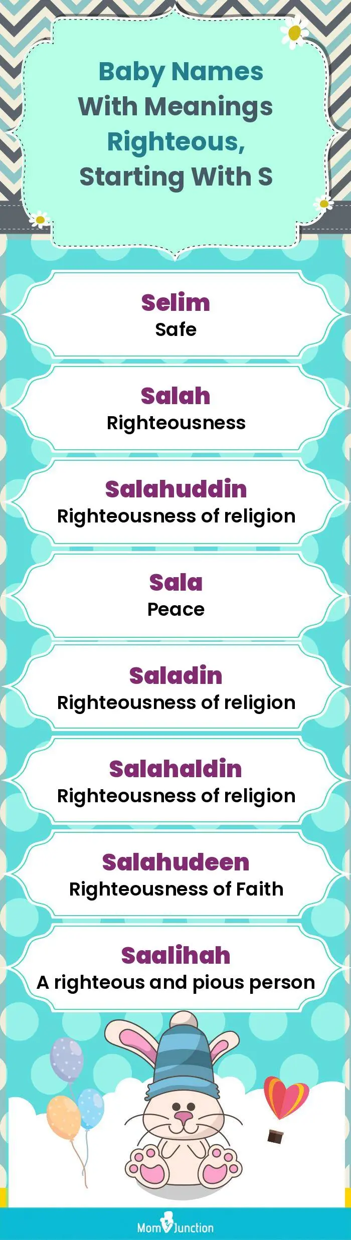  Baby Names with Meanings Righteous, Starting With S(infographic)