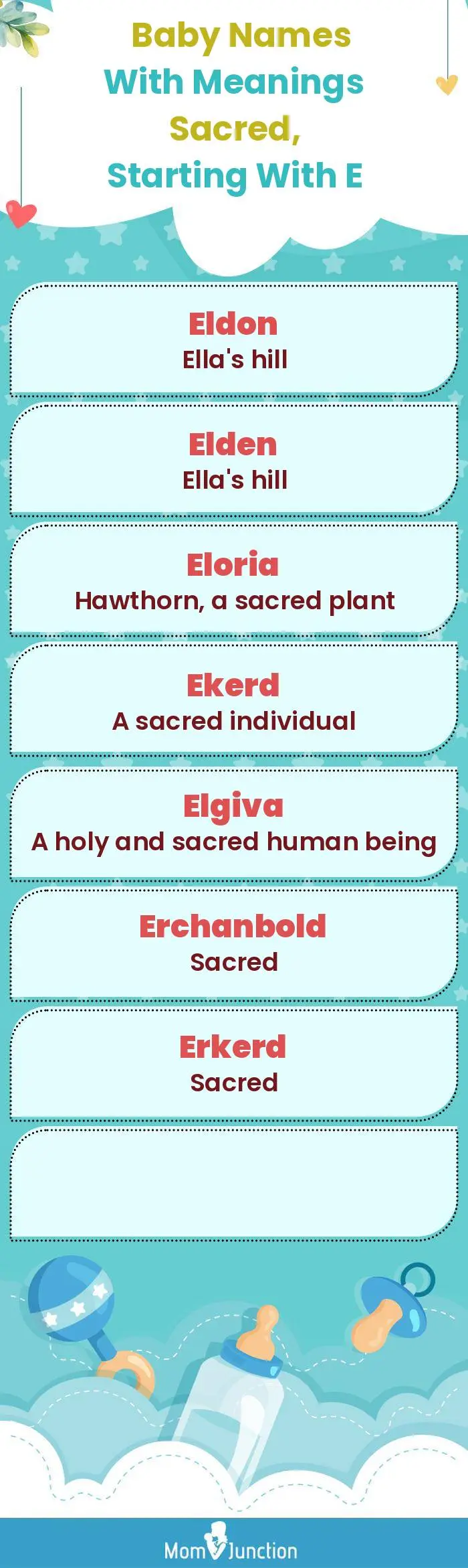  Baby Names with Meanings Sacred, Starting With E(infographic)