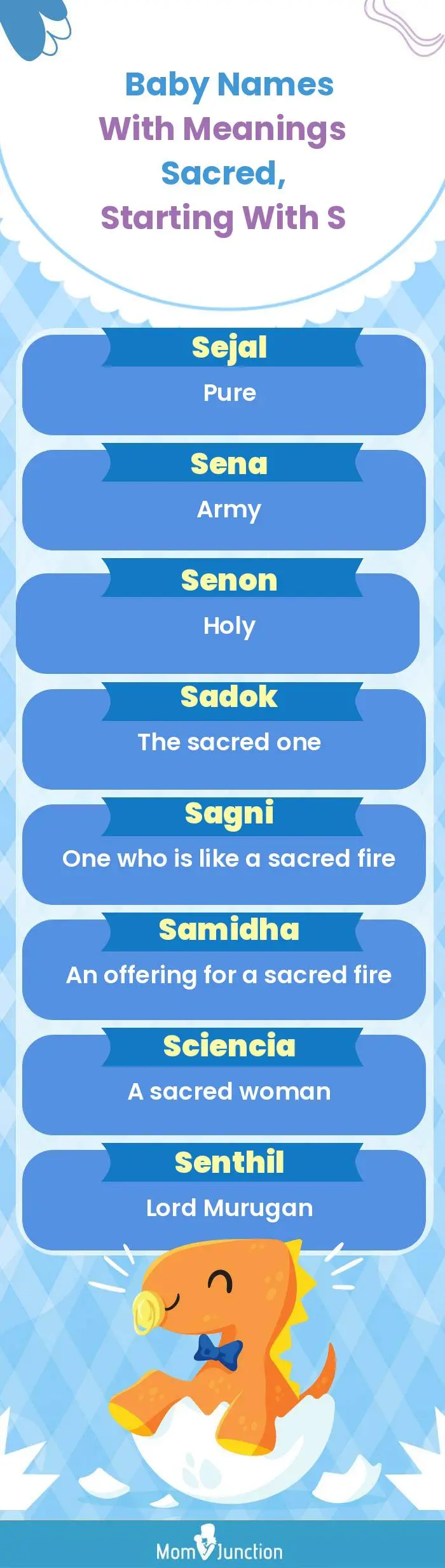  Baby Names with Meanings Sacred, Starting With S(infographic)