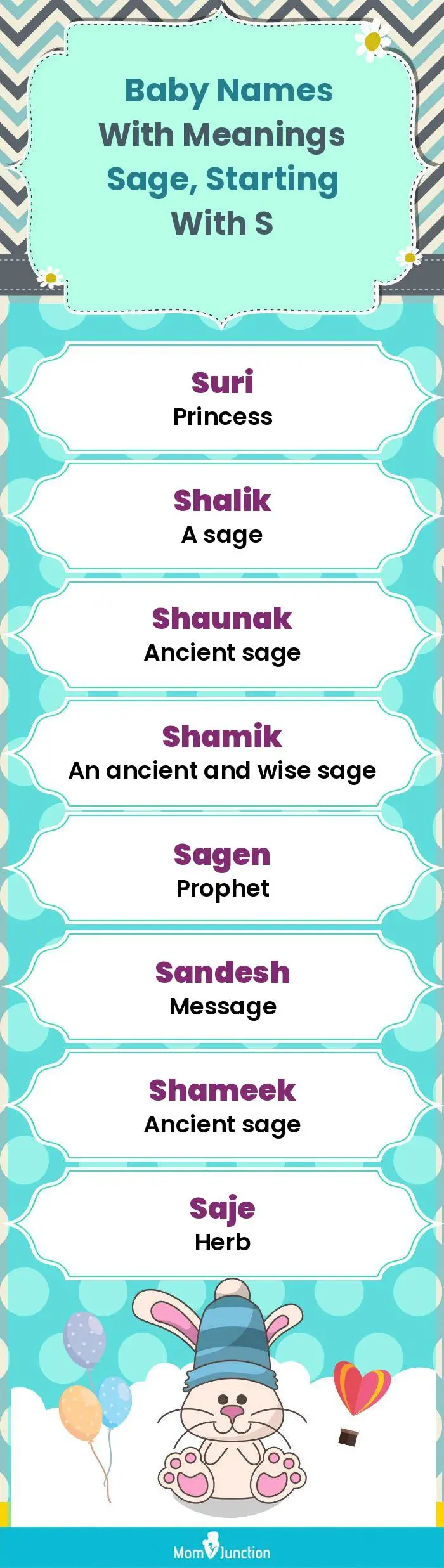  Baby Names with Meanings Sage, Starting With S(infographic)