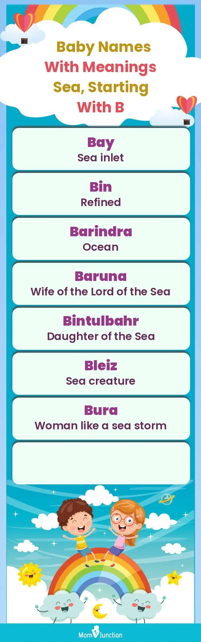  Baby Names with Meanings Sea, Starting With B(infographic)