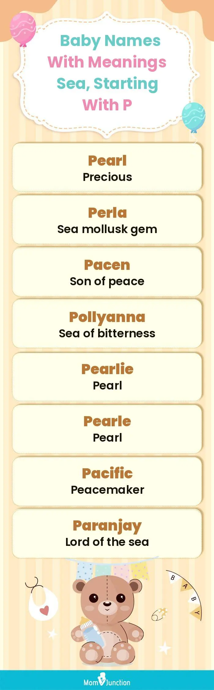  Baby Names with Meanings Sea, Starting With P(infographic)