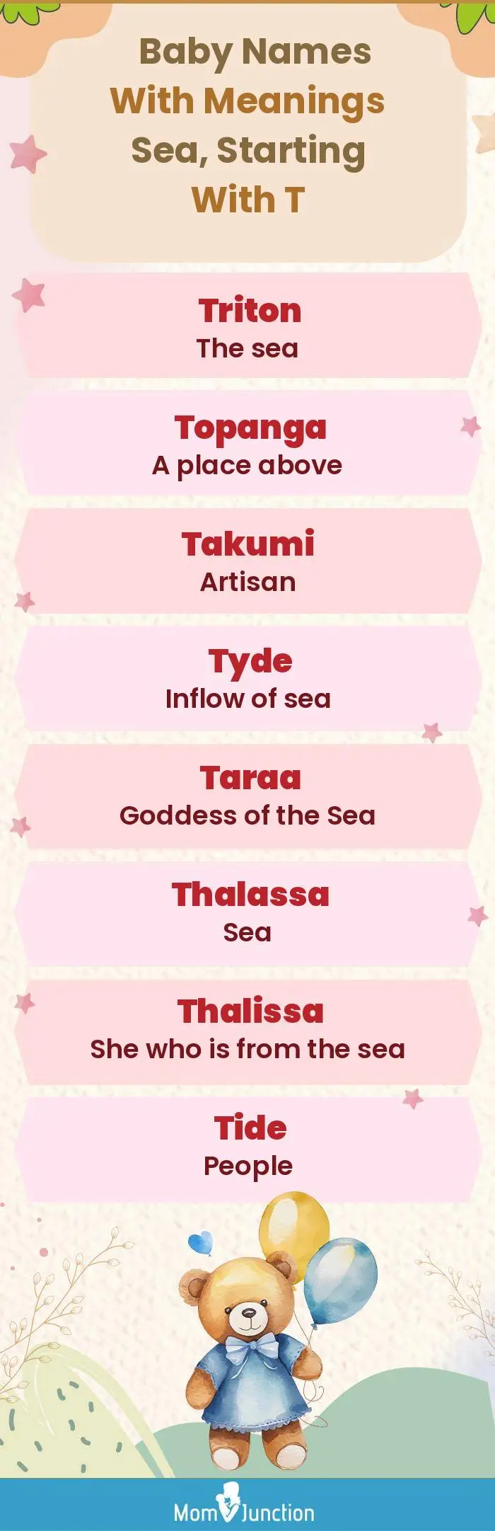  Baby Names with Meanings Sea, Starting With T(infographic)