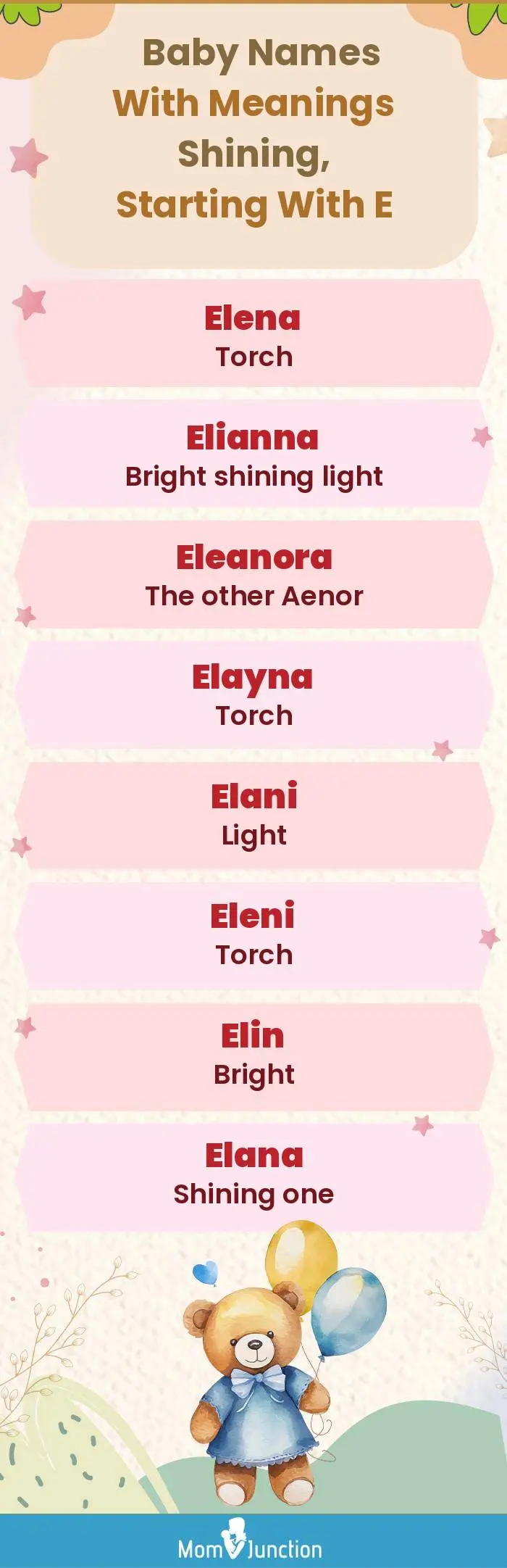  Baby Names with Meanings Shining, Starting With E(infographic)