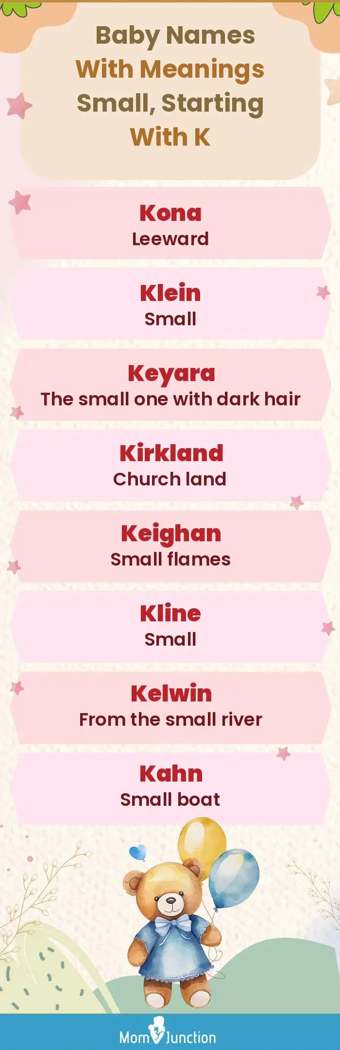  Baby Names with Meanings Small, Starting With K(infographic)