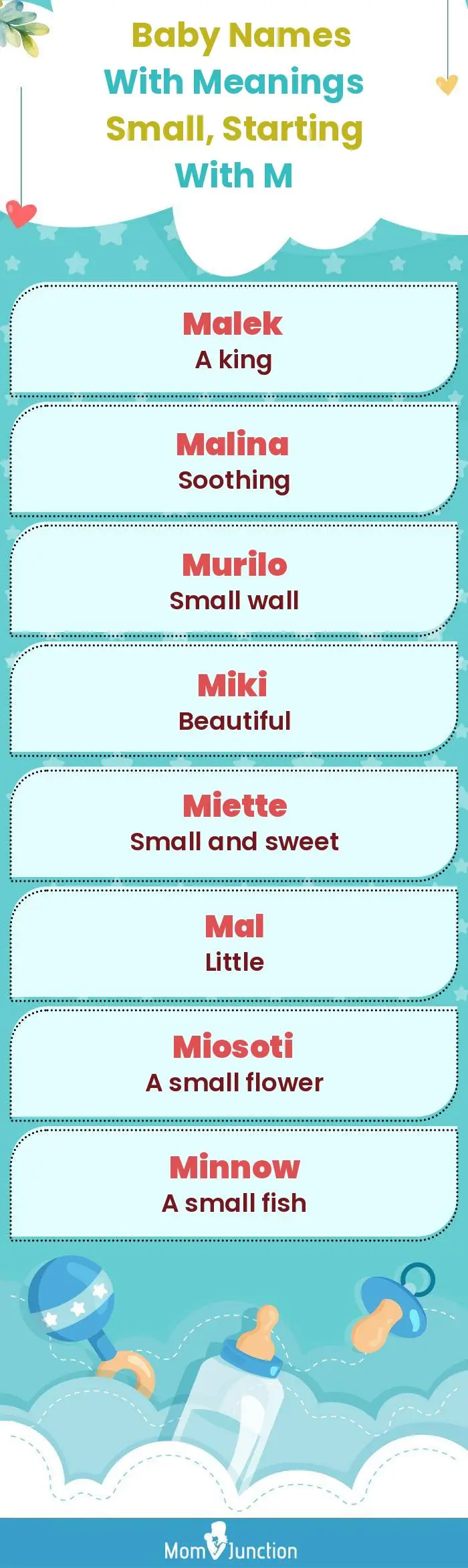  Baby Names with Meanings Small, Starting With M(infographic)