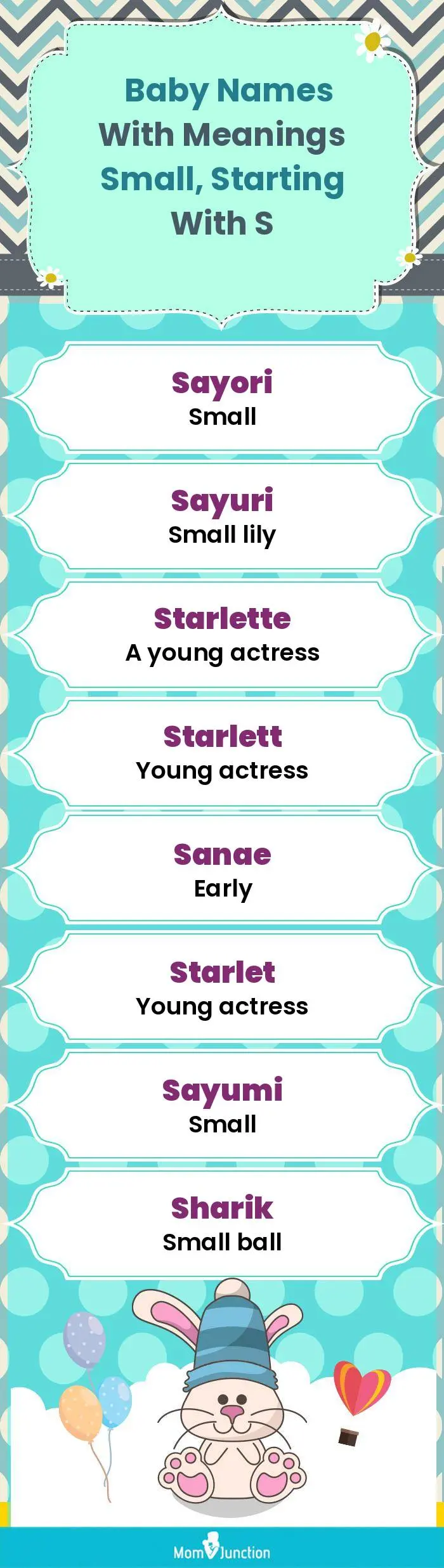  Baby Names with Meanings Small, Starting With S(infographic)