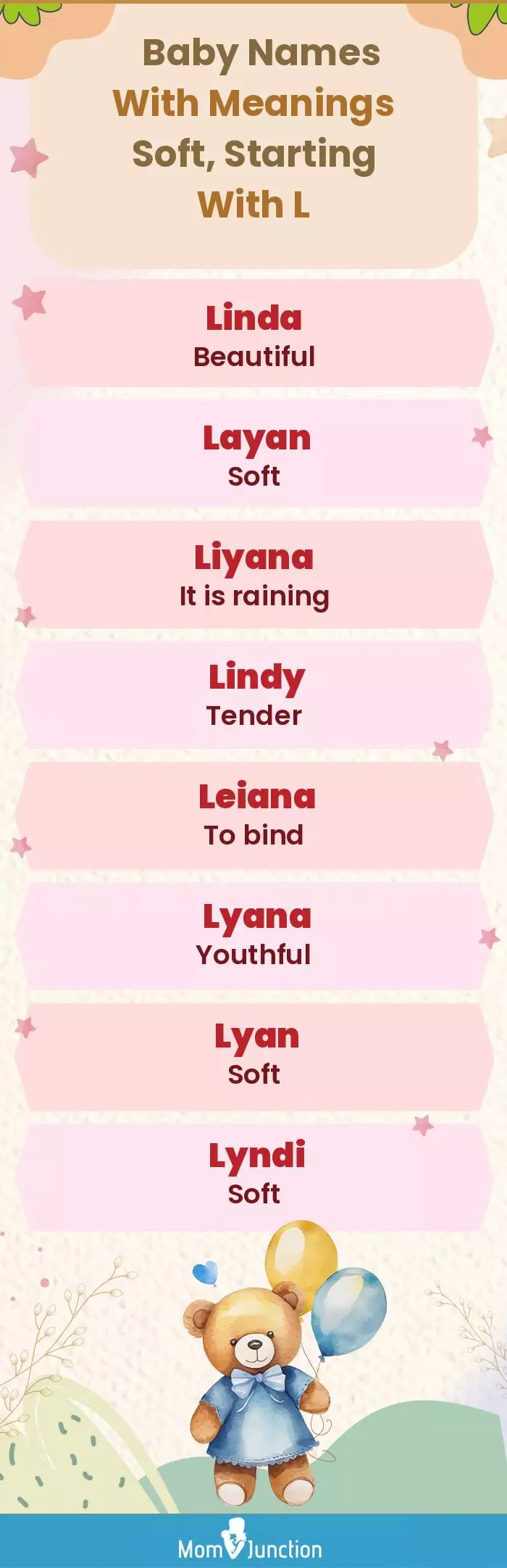  Baby Names with Meanings Soft, Starting With L(infographic)