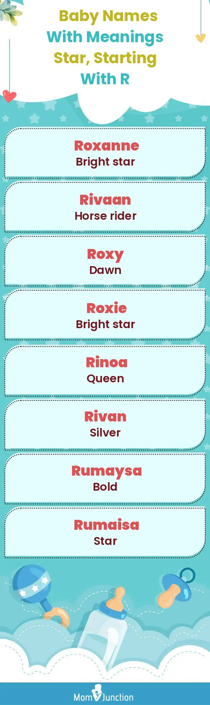  Baby Names with Meanings Star, Starting With R(infographic)