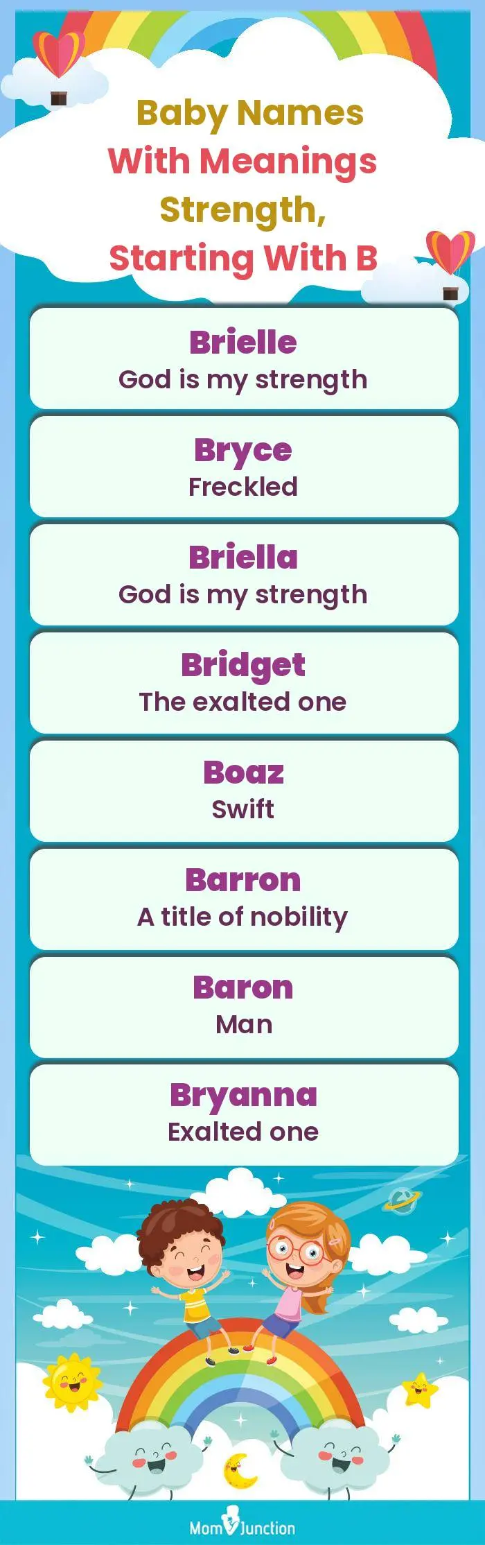  Baby Names with Meanings Strength, Starting With B(infographic)