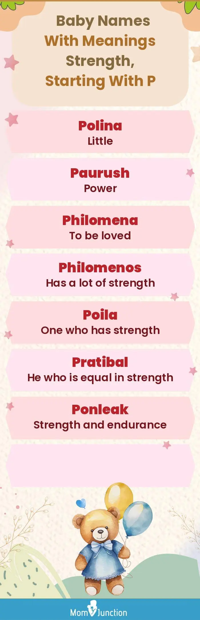  Baby Names with Meanings Strength, Starting With P(infographic)