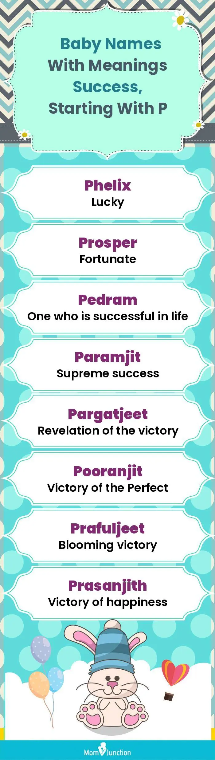  Baby Names with Meanings Success, Starting With P(infographic)