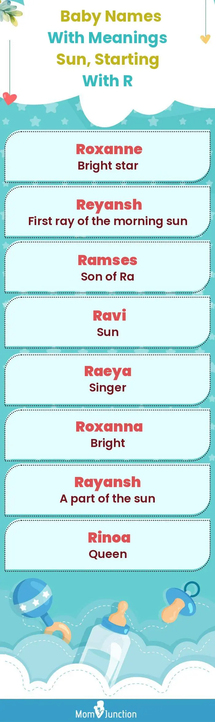  Baby Names with Meanings Sun, Starting With R(infographic)