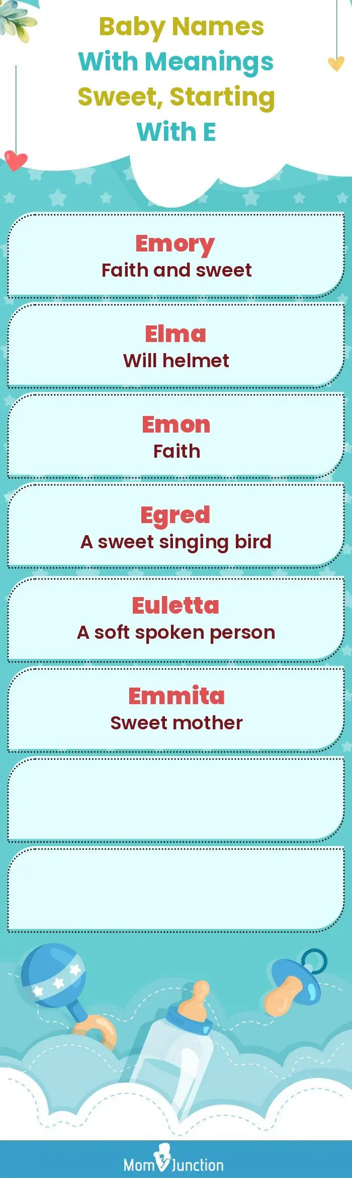  Baby Names with Meanings Sweet, Starting With E(infographic)