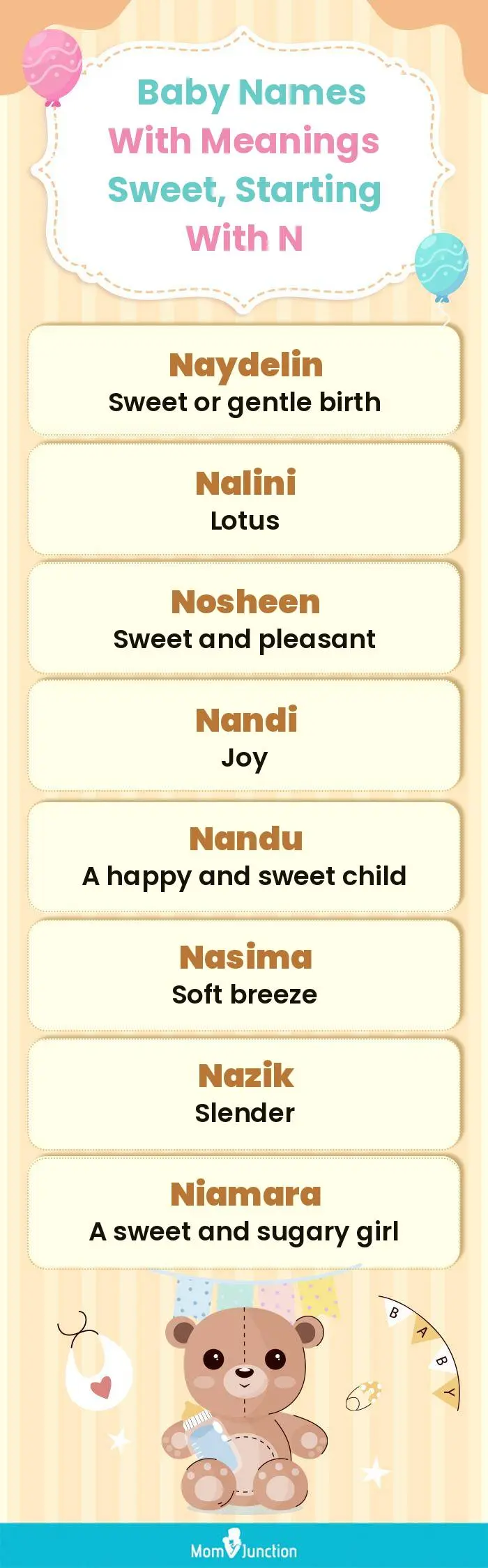  Baby Names with Meanings Sweet, Starting With N(infographic)