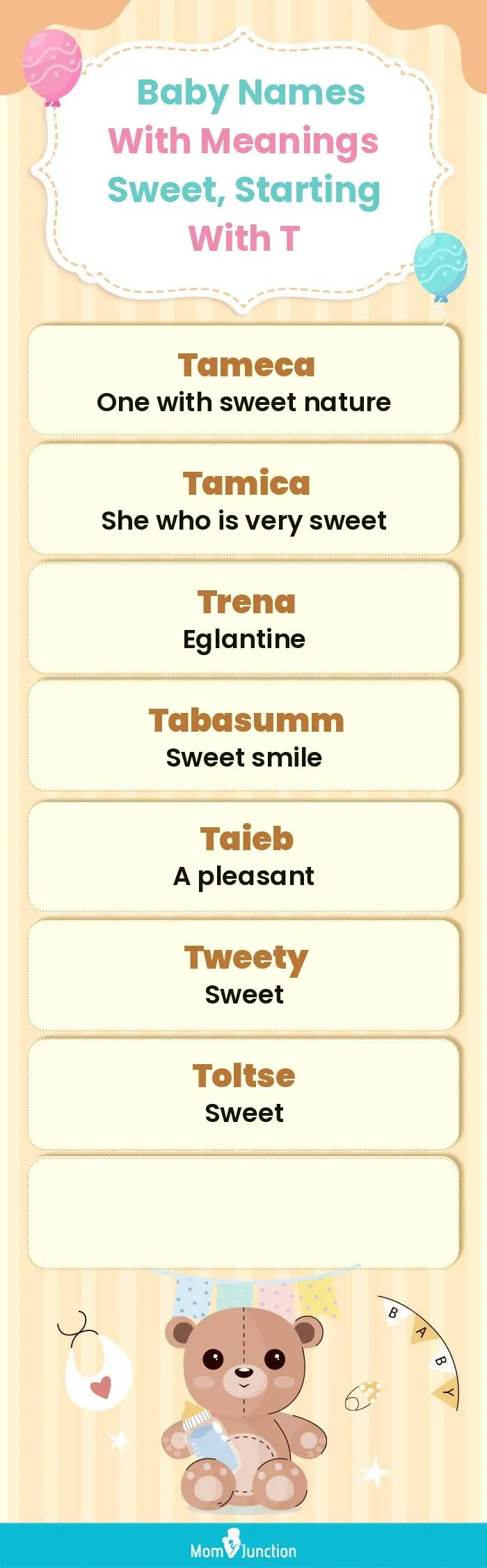  Baby Names with Meanings Sweet, Starting With T(infographic)