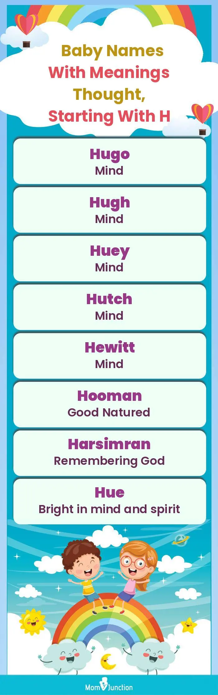  Baby Names with Meanings Thought, Starting With H(infographic)