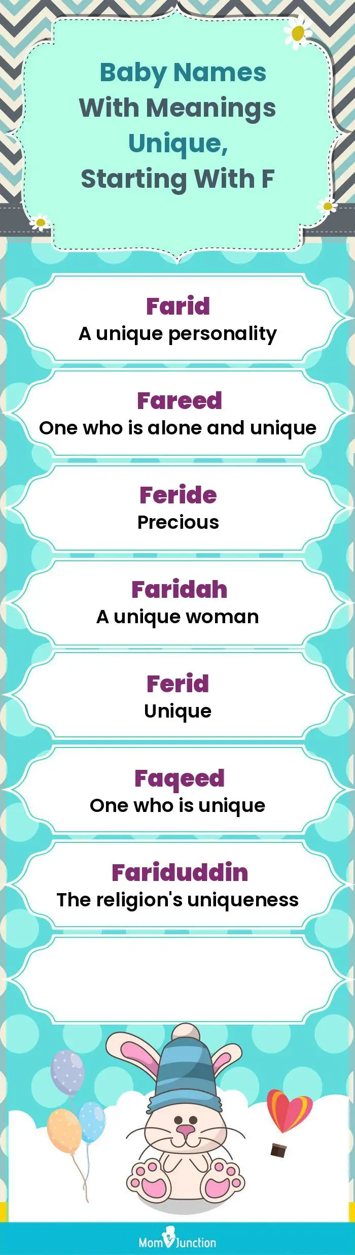  Baby Names with Meanings Unique, Starting With F(infographic)