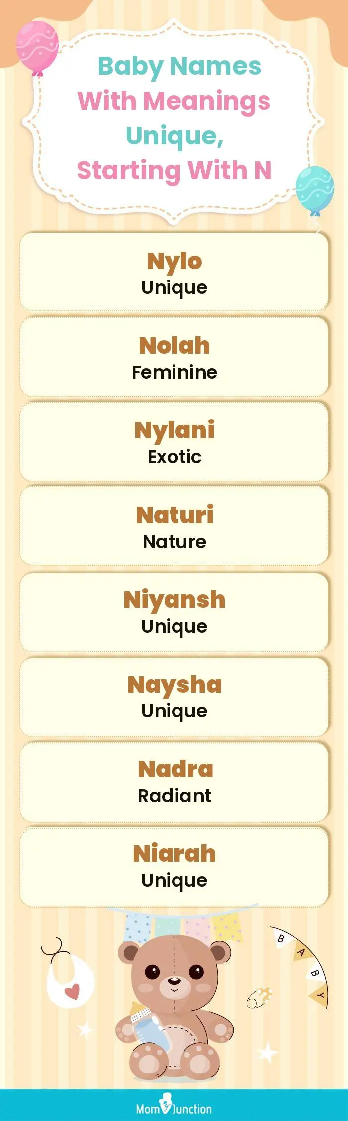  Baby Names with Meanings Unique, Starting With N(infographic)