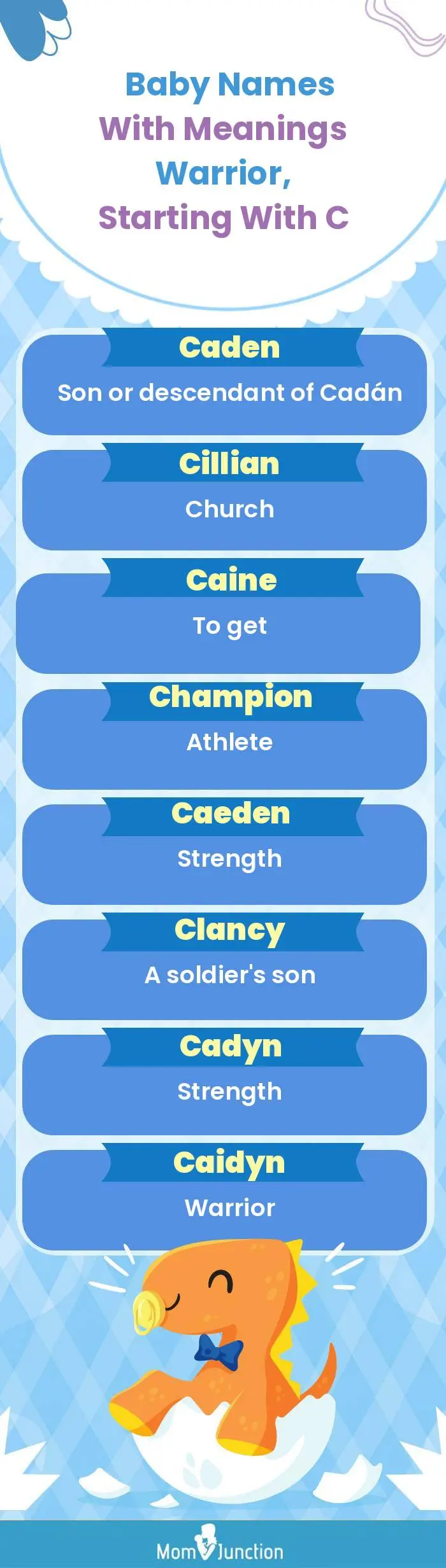  Baby Names with Meanings Warrior, Starting With C(infographic)