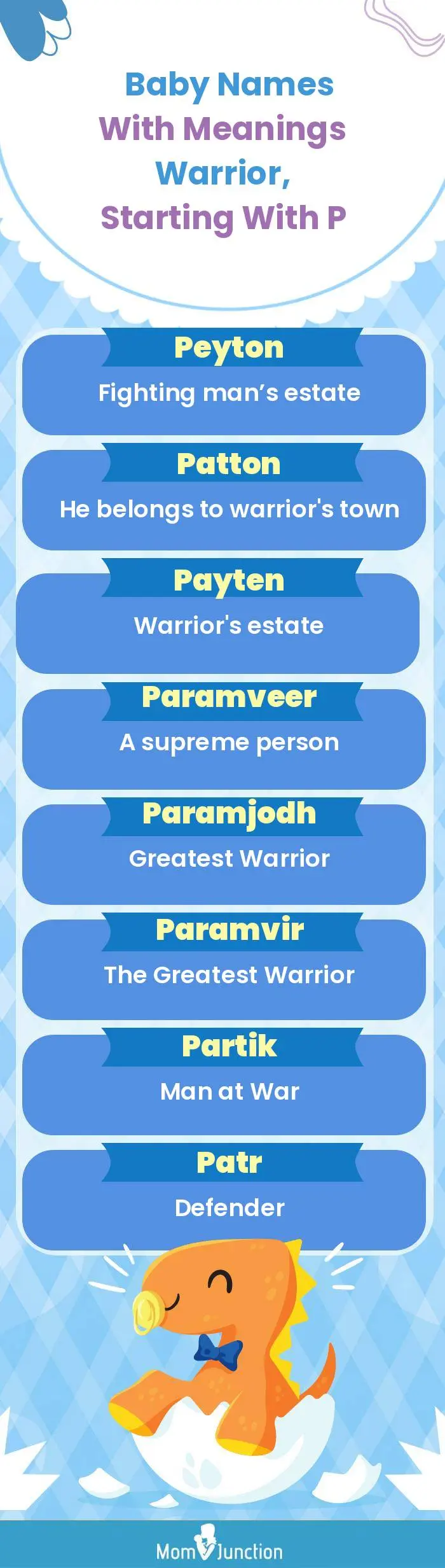  Baby Names with Meanings Warrior, Starting With P(infographic)