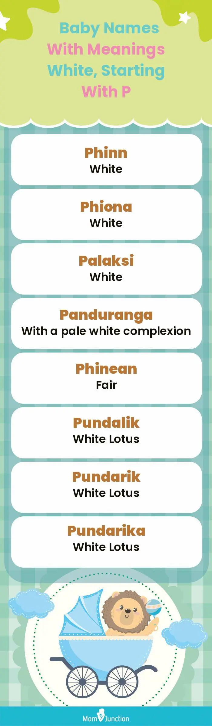  Baby Names with Meanings White, Starting With P(infographic)