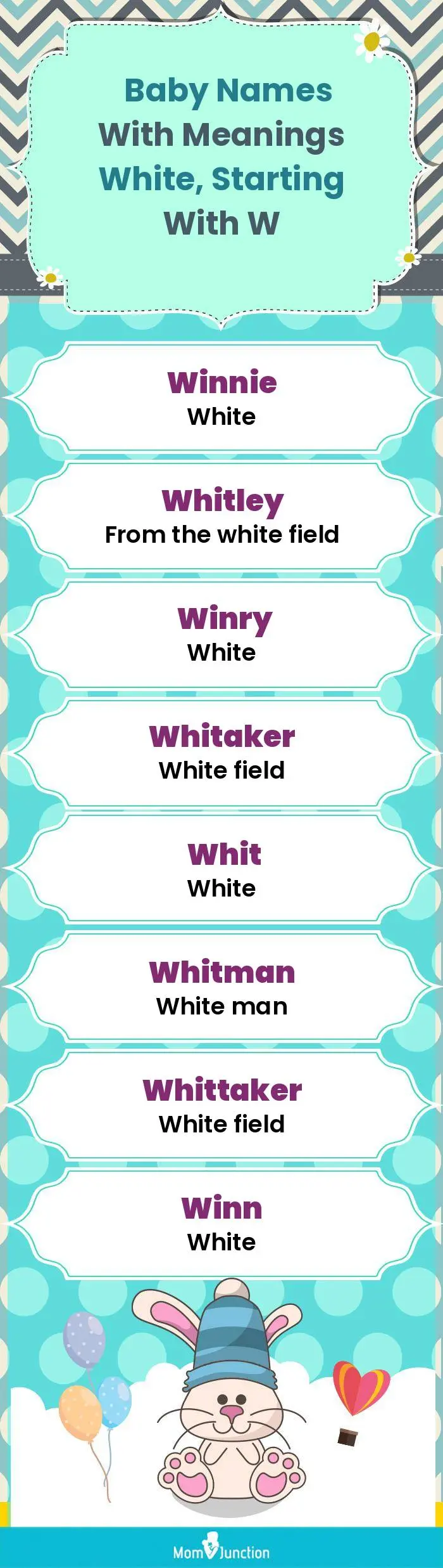  Baby Names with Meanings White, Starting With W(infographic)