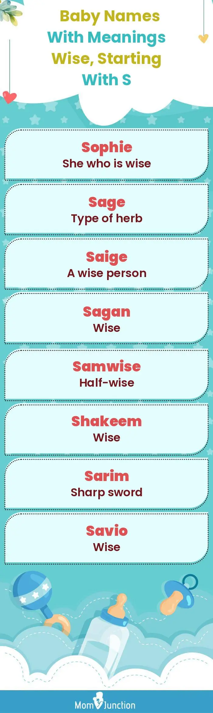  Baby Names with Meanings Wise, Starting With S(infographic)