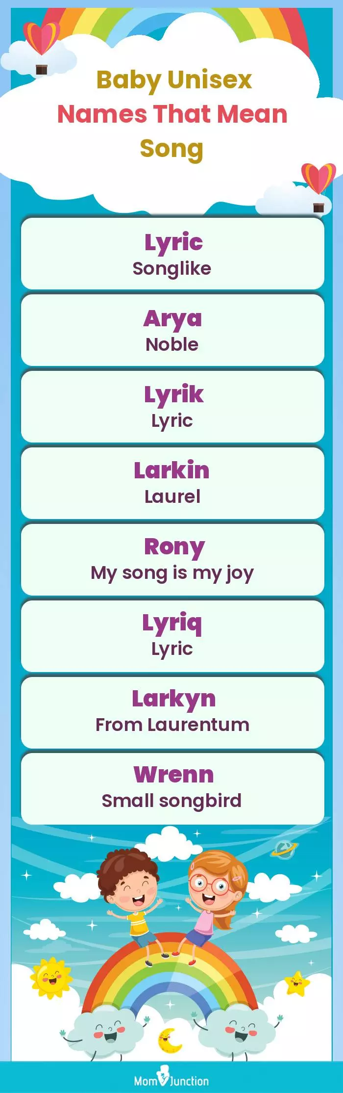  Baby Unisex Names That Mean Song(infographic)