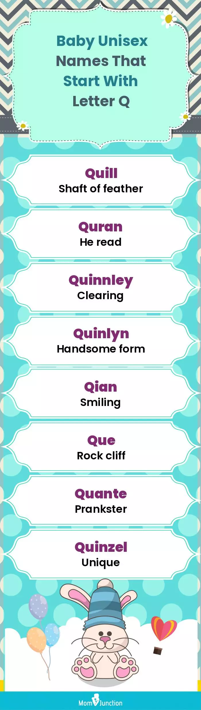  Baby Unisex Names That Start With Letter Q(infographic)