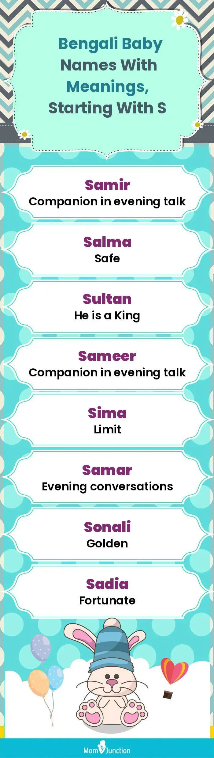  Bengali Baby Names with Meanings, Starting With S(infographic)