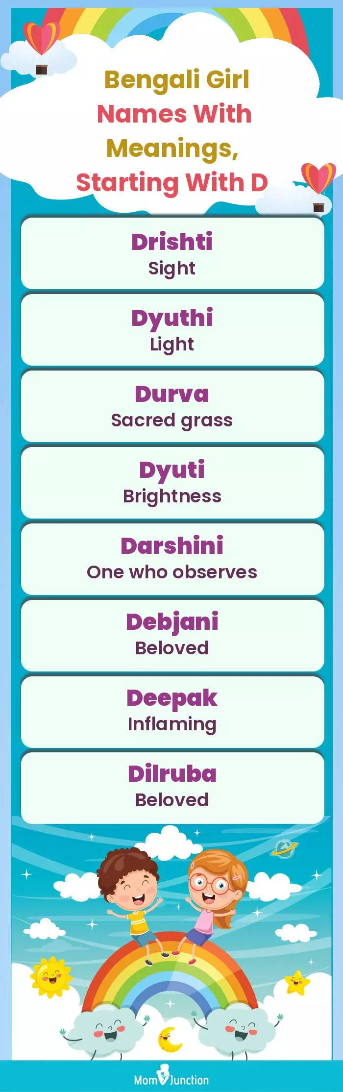  Bengali Girl Names with Meanings, Starting With D(infographic)