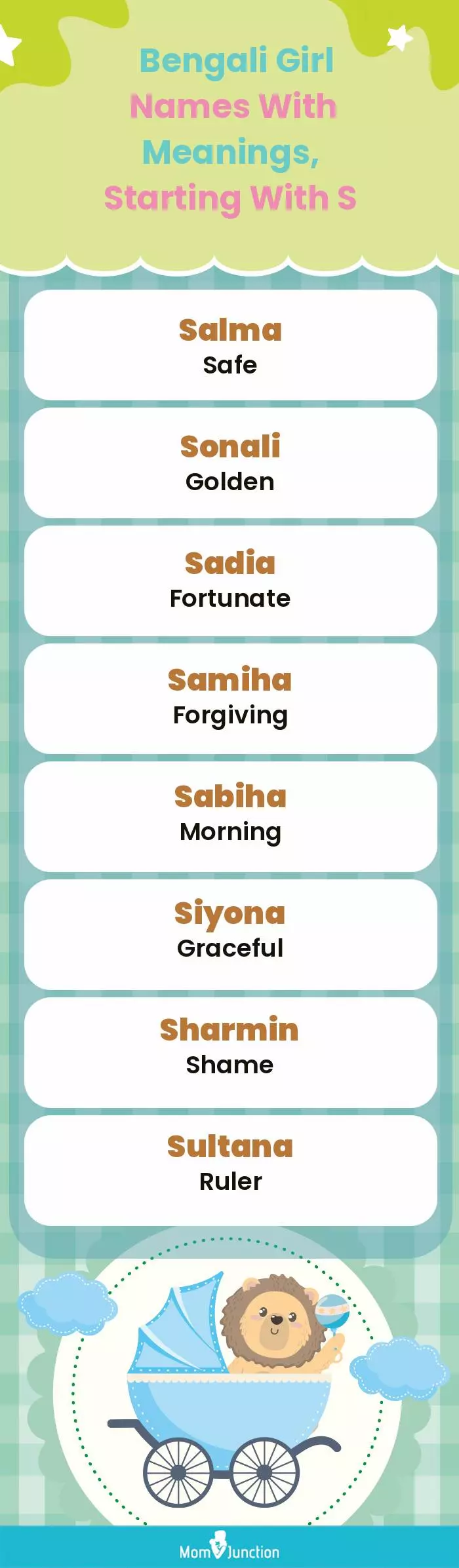  Bengali Girl Names with Meanings, Starting With S(infographic)