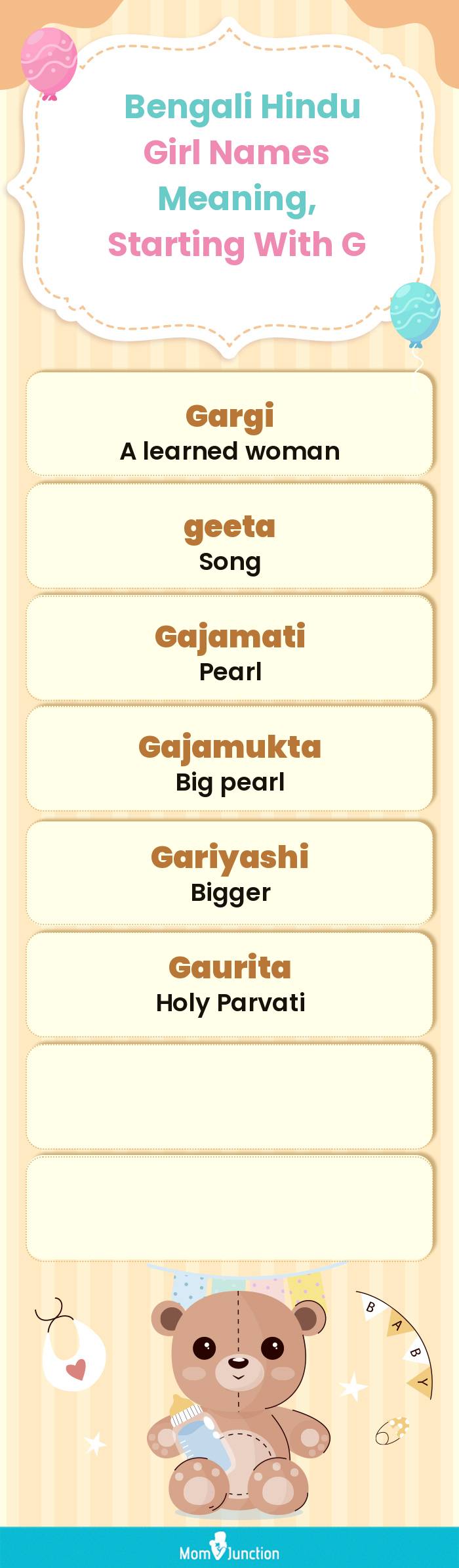  Bengali Hindu Girl Names Meaning, Starting With G(infographic)