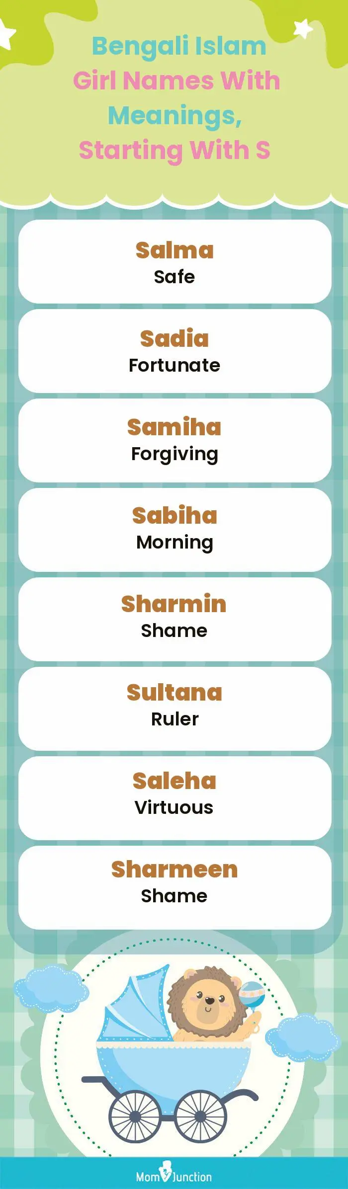  Bengali Islam Girl Names with Meanings, Starting With S(infographic)