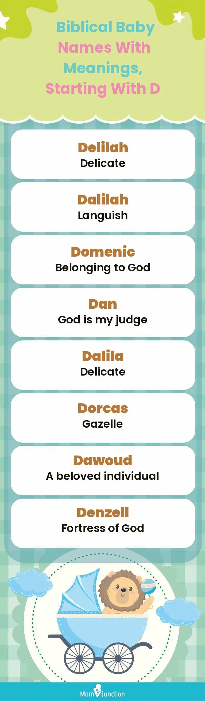  Biblical Baby Names with Meanings, Starting With D(infographic)