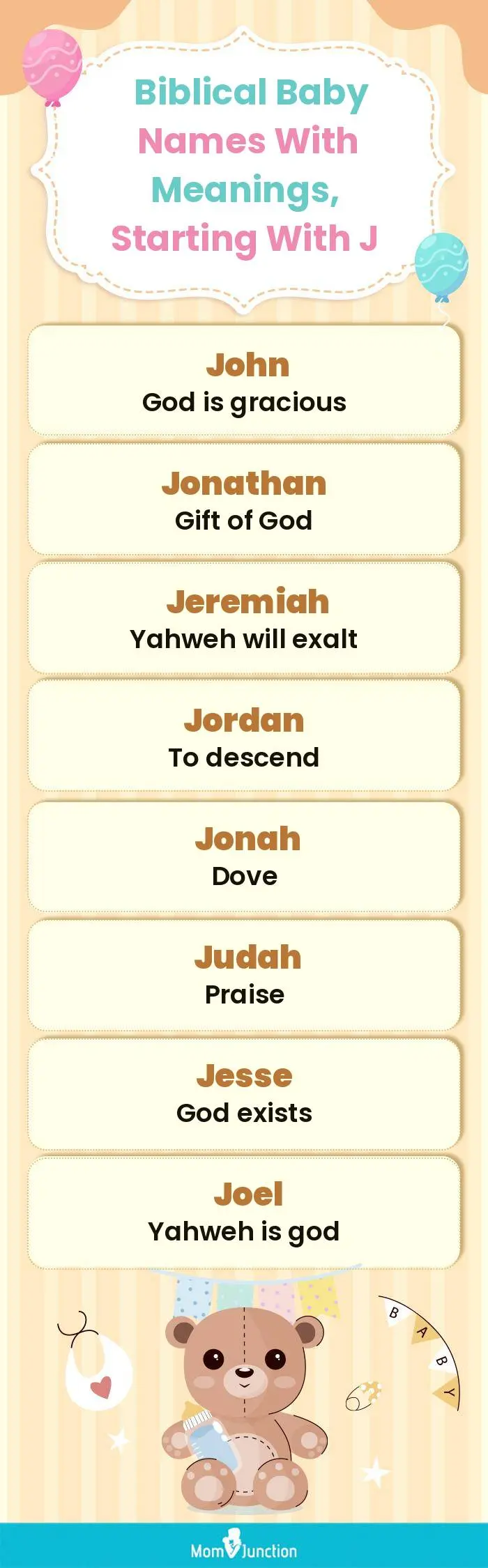  Biblical Baby Names with Meanings, Starting With J(infographic)