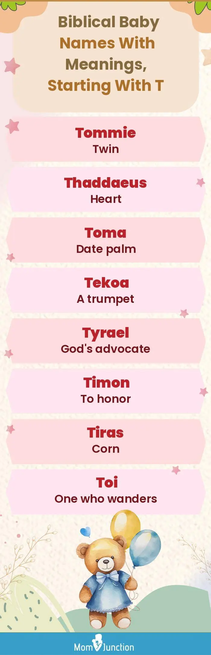  Biblical Baby Names with Meanings, Starting With T(infographic)