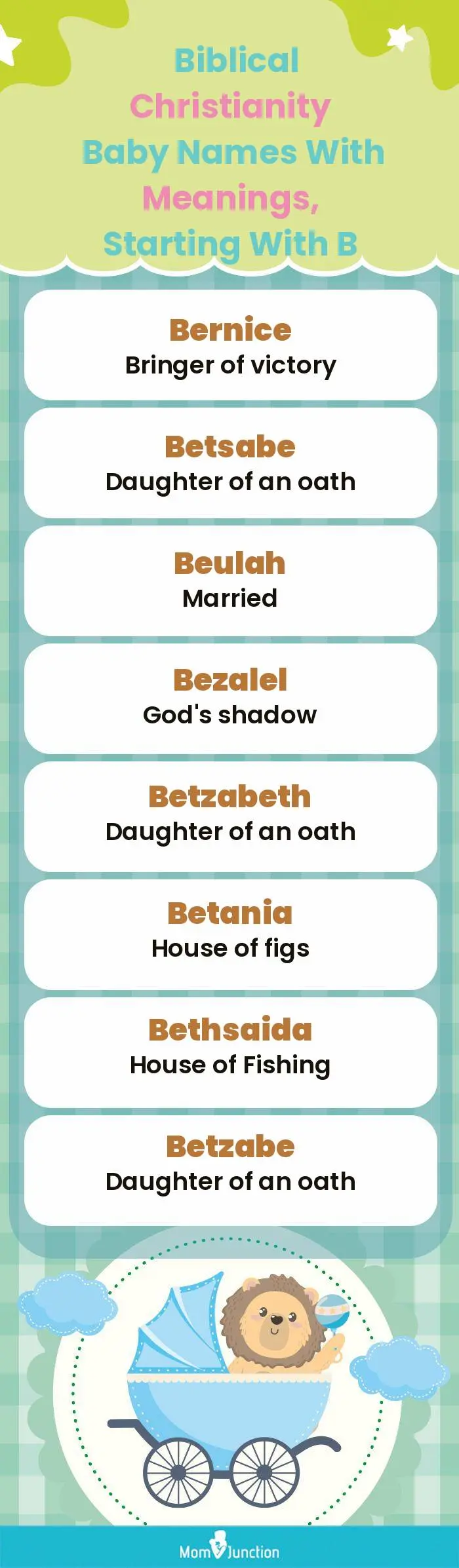  Biblical Christianity Baby Names with Meanings, Starting With B(infographic)