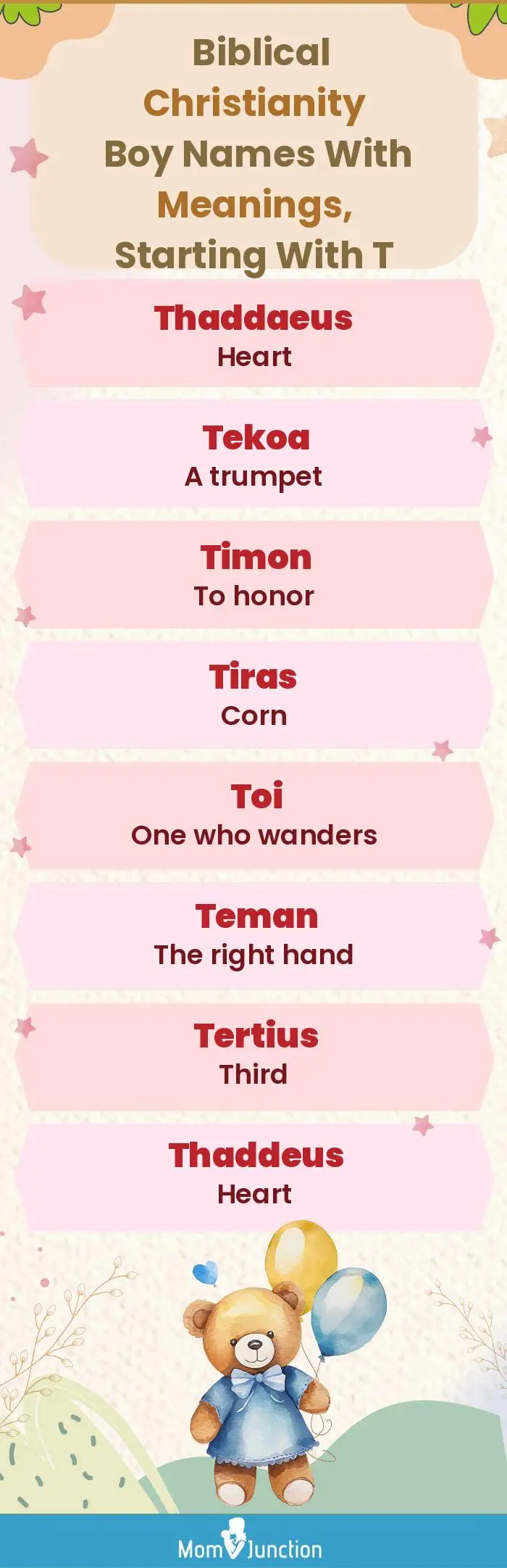  Biblical Christianity Boy Names with Meanings, Starting With T(infographic)