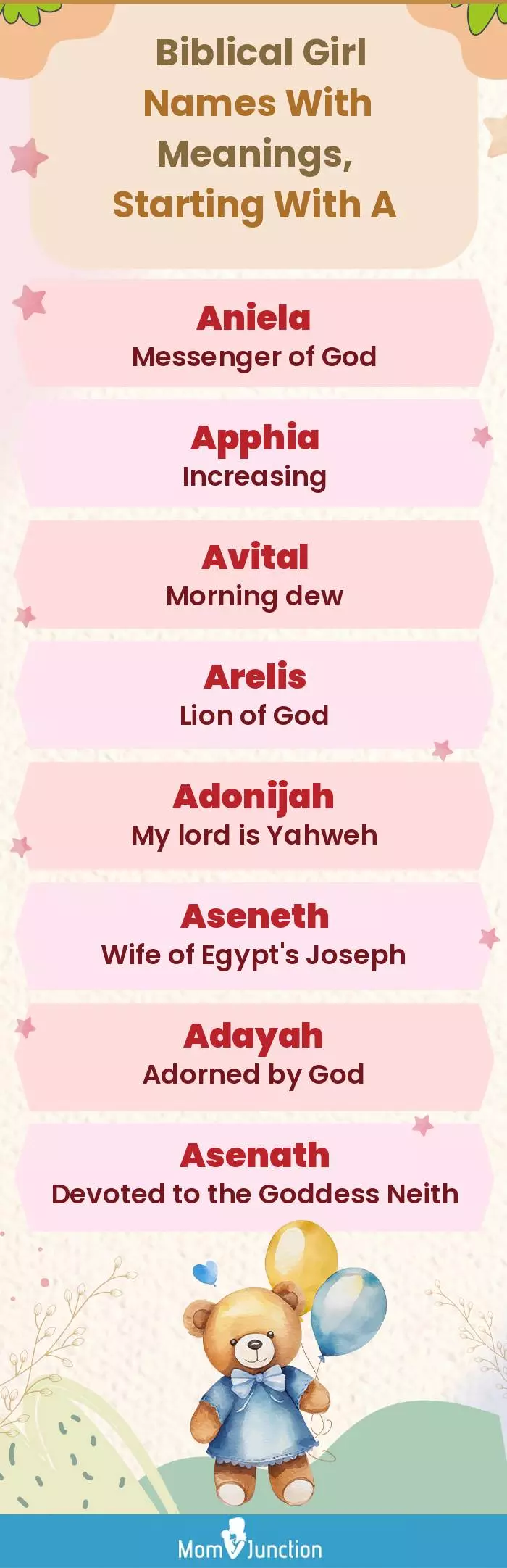  Biblical Girl Names with Meanings, Starting With A(infographic)