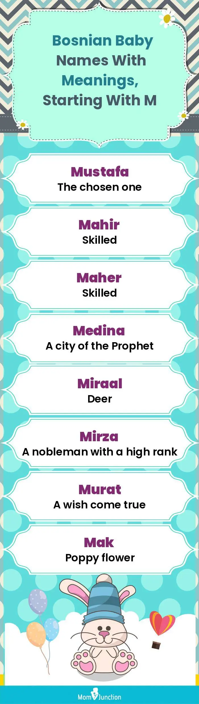  Bosnian Baby Names with Meanings, Starting With M(infographic)