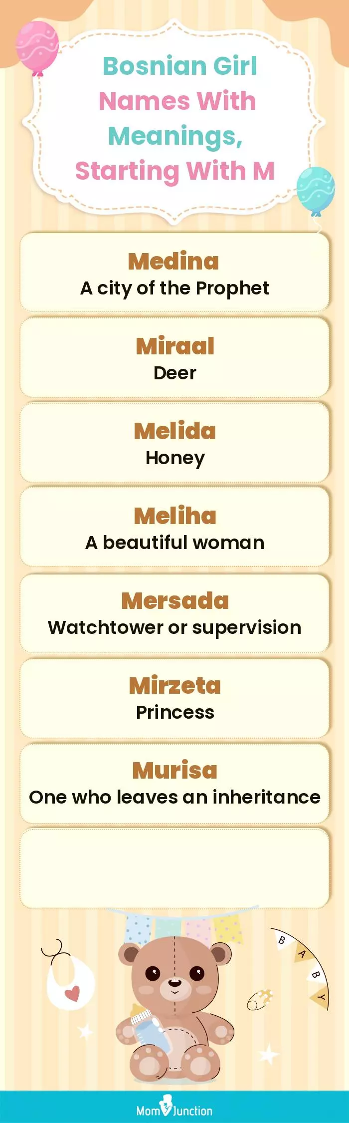  Bosnian Girl Names with Meanings, Starting With M(infographic)