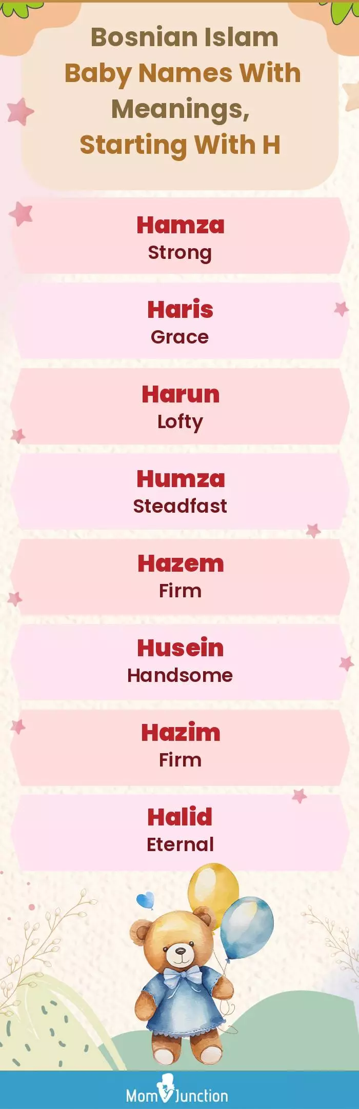  Bosnian Islam Baby Names with Meanings, Starting With H(infographic)