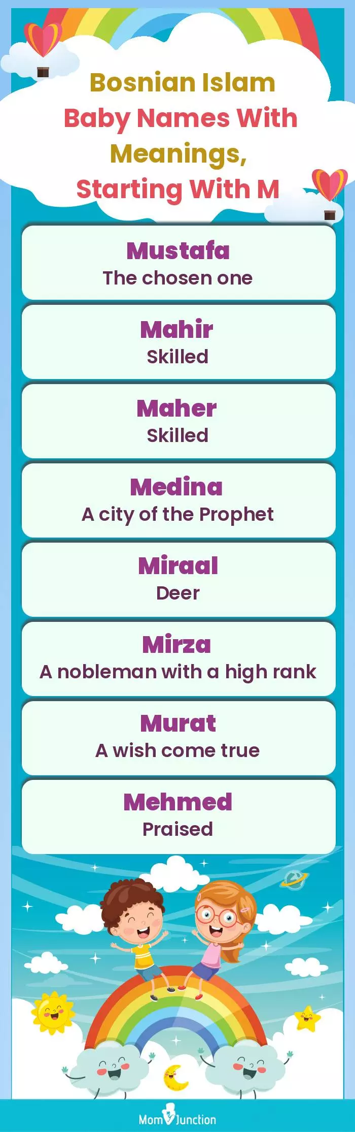  Bosnian Islam Baby Names with Meanings, Starting With M(infographic)