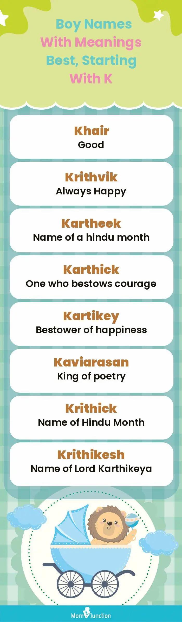  Boy Names with Meanings Best, Starting With K(infographic)