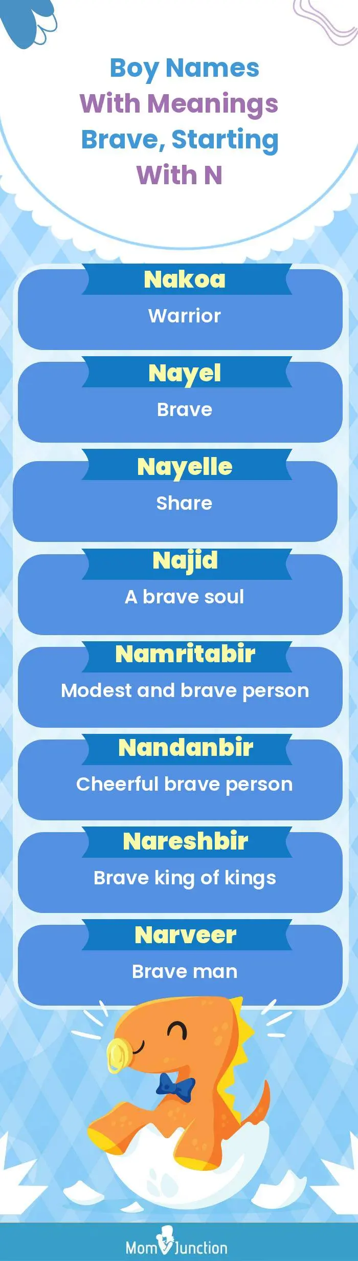  Boy Names with Meanings Brave, Starting With N(infographic)