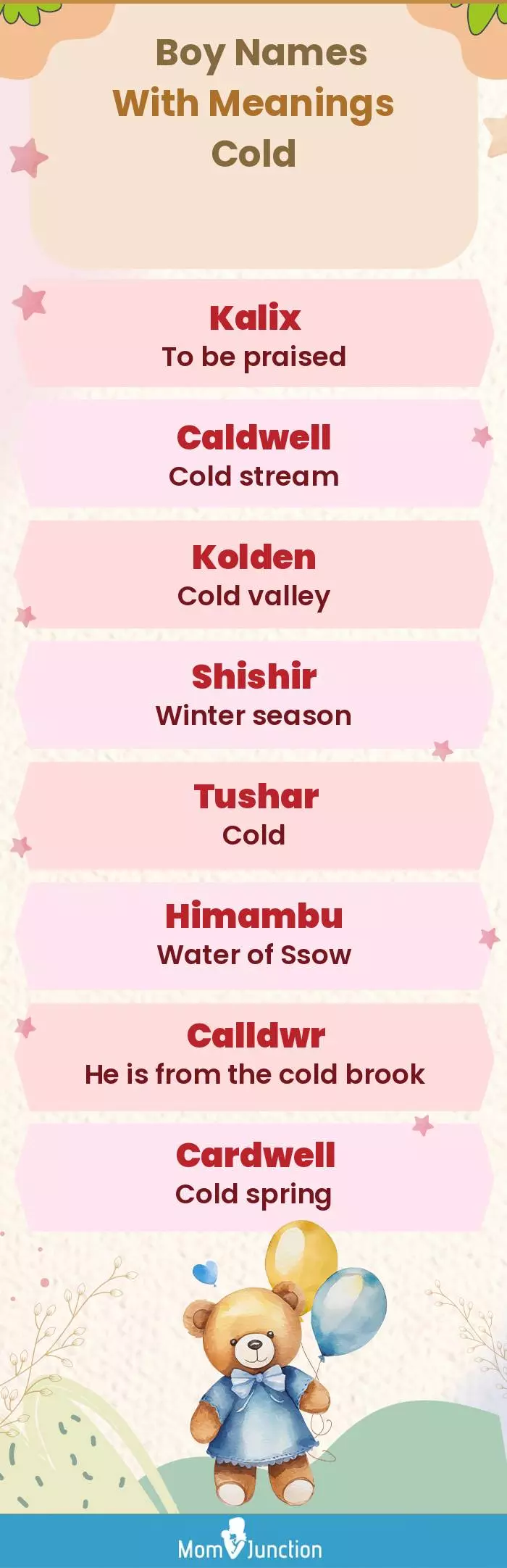  Boy Names with Meanings Cold(infographic)