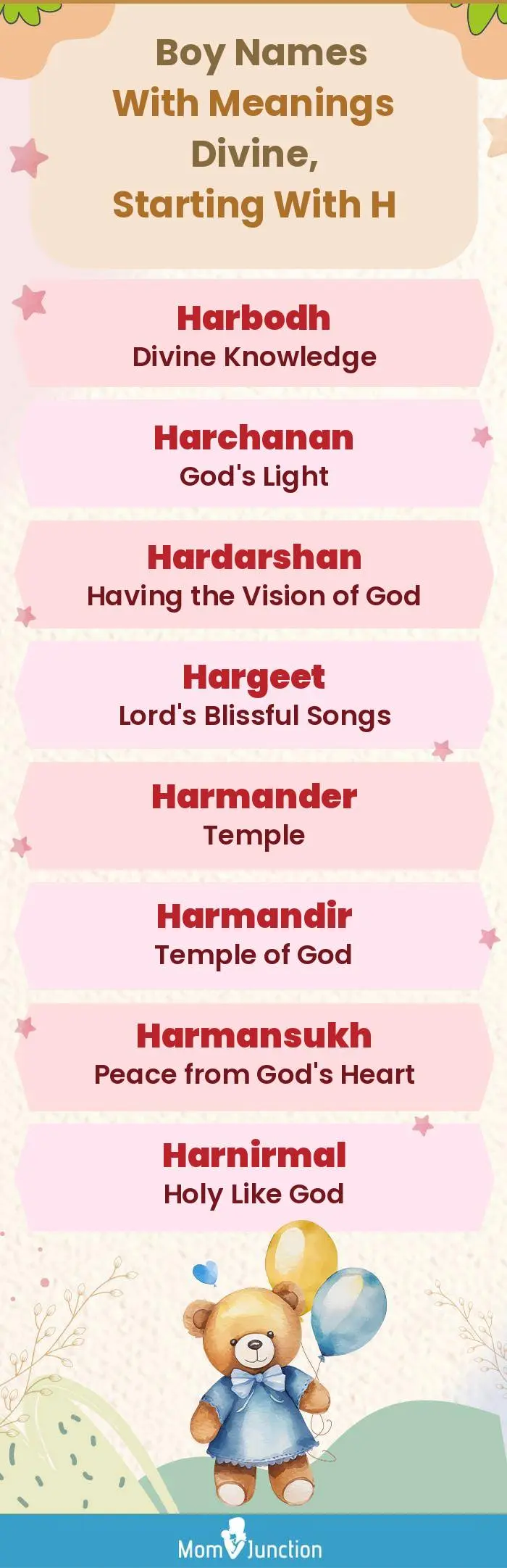  Boy Names with Meanings Divine, Starting With H(infographic)