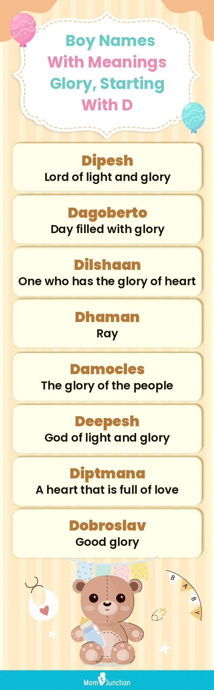  Boy Names with Meanings Glory, Starting With D(infographic)